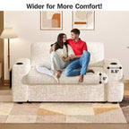 Dyonery Sofá Cama 4 en 1 de 65.5" con Respaldo Ajustable, Carga USB y Tipo C, Portavasos, Bolsillos Laterales, Montaje sin Herramientas, Verde