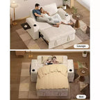Dyonery Sofá Cama 4 en 1 de 65.5" con Respaldo Ajustable, Carga USB y Tipo C, Portavasos, Bolsillos Laterales, Montaje sin Herramientas, Verde