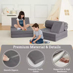 Sofá de juegos, sofá modular de 10 piezas, sofá de espuma para niños pequeños con esponja de alta densidad para jugar, crear, dormir, muebles imaginativos para niños