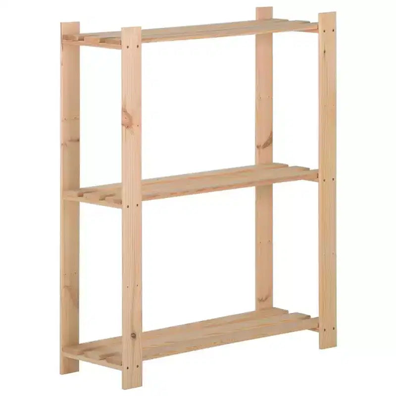 vidaXL 3-Tier Storage Rack 23.6x11.2x35.4 Solid Wood Pine