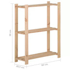 vidaXL Estantería de almacenamiento de 3 niveles 60x28,5x90 cm Madera de pino maciza