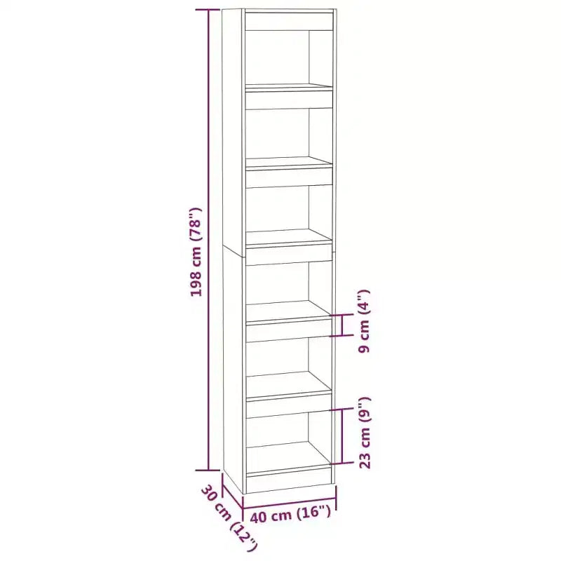 vidaXL Librería blanca de madera de ingeniería de 40x30x198 cm