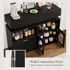 Mueble de café de madera, almacenamiento de cocina con 3 cajones y estante ajustable, aparador para comedor