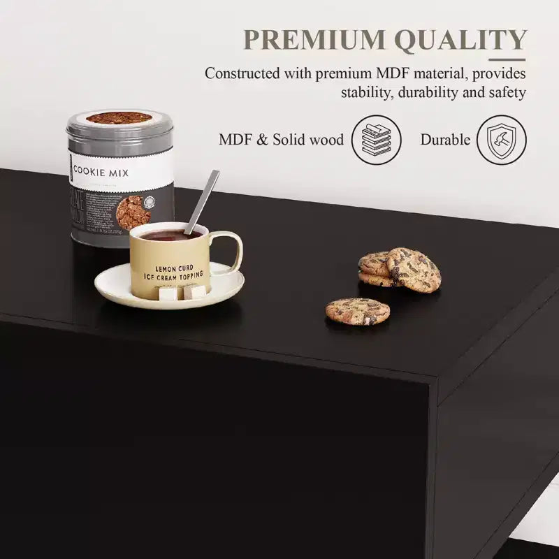 Mueble de café de madera, almacenamiento de cocina con 3 cajones y estante ajustable, aparador para comedor