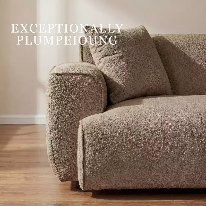 Sofá moderno 91, sofá de nube de peluche con asiento profundo y cómodo, sofá tapizado de boucle de 3 plazas, sofá grande para sala de estar, dormitorio