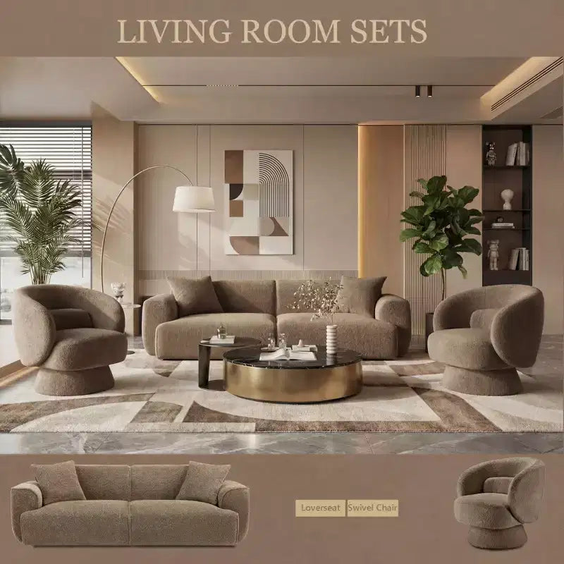 Sofá moderno 91, sofá de nube de peluche con asiento profundo y cómodo, sofá tapizado de boucle de 3 plazas, sofá grande para sala de estar, dormitorio