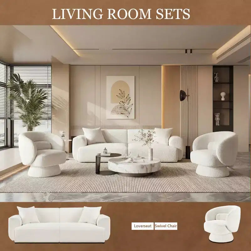 Sofá moderno 91, sofá de nube de peluche con asiento profundo y cómodo, sofá tapizado de boucle de 3 plazas, sofá grande para sala de estar, dormitorio