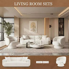 Sofá moderno 91, sofá de nube de peluche con asiento profundo y cómodo, sofá tapizado de boucle de 3 plazas, sofá grande para sala de estar, dormitorio