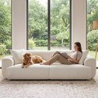 Sofá moderno 91, sofá de nube de peluche con asiento profundo y cómodo, sofá tapizado de boucle de 3 plazas, sofá grande para sala de estar, dormitorio