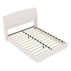 Estructura de Cama de Plataforma Tapizada Queen con Cabecero Acolchado con Alas, Cama de Perfil Bajo - ModernLuxe