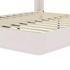 Estructura de Cama de Plataforma Tapizada Queen con Cabecero Acolchado con Alas, Cama de Perfil Bajo - ModernLuxe