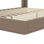 Estructura de Cama de Plataforma Tapizada Queen con Cabecero Acolchado con Alas, Cama de Perfil Bajo - ModernLuxe