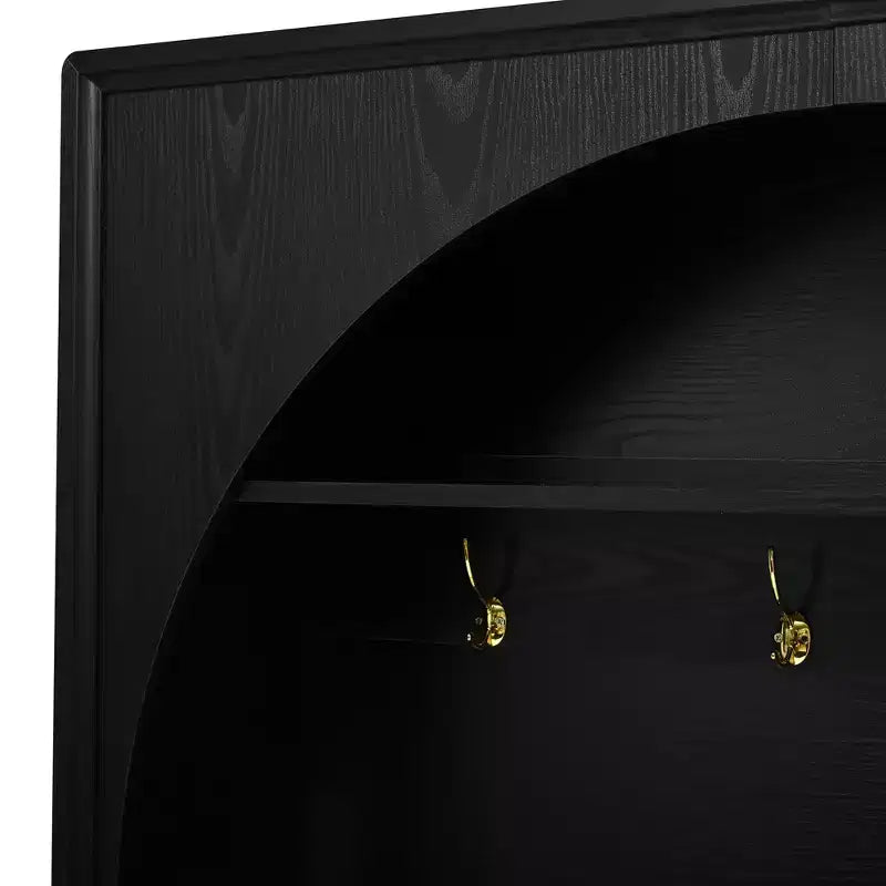 Organizador de recibidor todo en uno con perchero y banco zapatero con ganchos y estantes ajustables - ModernLuxe