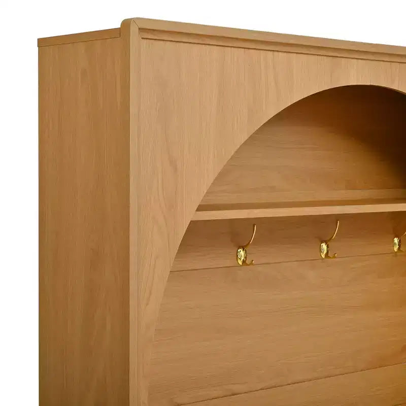 Organizador de recibidor todo en uno con perchero y banco zapatero con ganchos y estantes ajustables - ModernLuxe