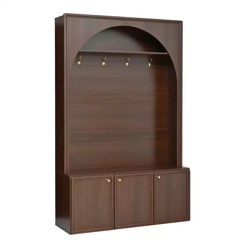 Organizador de recibidor todo en uno con perchero y banco zapatero con ganchos y estantes ajustables - ModernLuxe