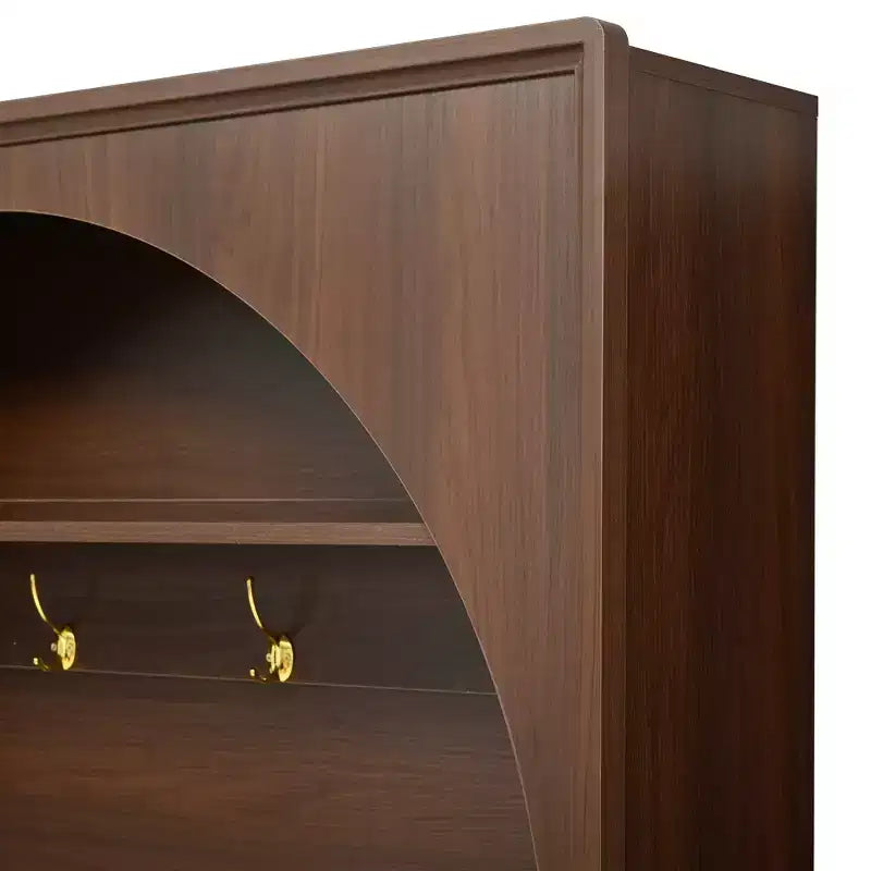 Organizador de recibidor todo en uno con perchero y banco zapatero con ganchos y estantes ajustables - ModernLuxe