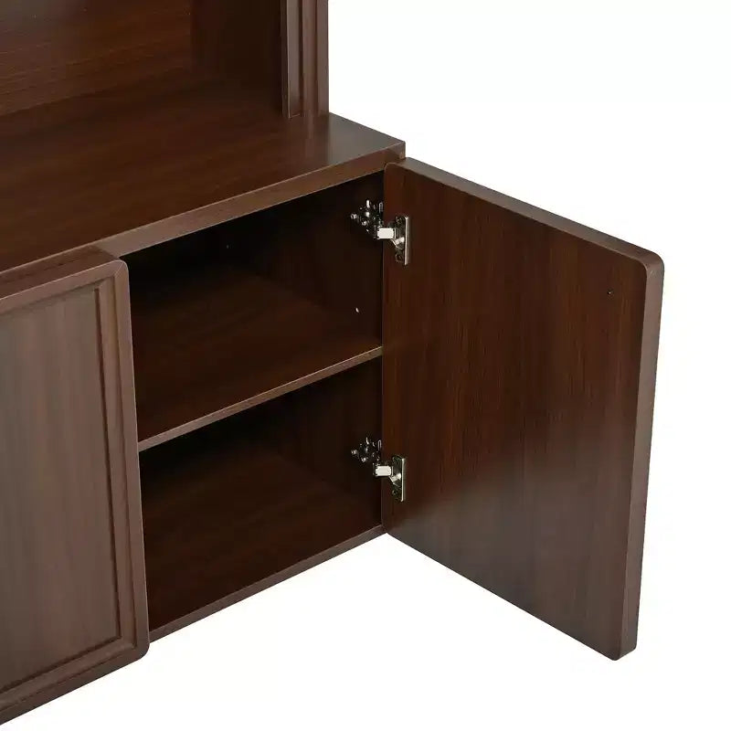 Organizador de recibidor todo en uno con perchero y banco zapatero con ganchos y estantes ajustables - ModernLuxe