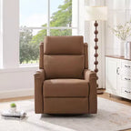 Sillón reclinable manual moderno de cuero sintético, sillón reclinable giratorio con mecedora y masaje de 8 puntos para sala de estar y cine en casa-Panipeachy