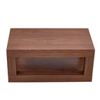 Moderna Mesa de Centro Rectangular de MDF de 2 Niveles, Estante Abierto de Almacenamiento, Mesa Estable y Duradera para Muebles de Sala de Estar