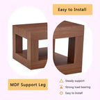Moderna Mesa de Centro Rectangular de MDF de 2 Niveles, Estante Abierto de Almacenamiento, Mesa Estable y Duradera para Muebles de Sala de Estar