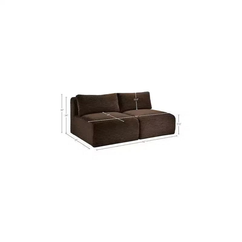 Meridian Furniture Sofá Modular de Pana Suave y Tela de Alto Rendimiento