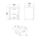 Tvilum, juego de dormitorio Mira de 4 piezas, Jackson Hickory