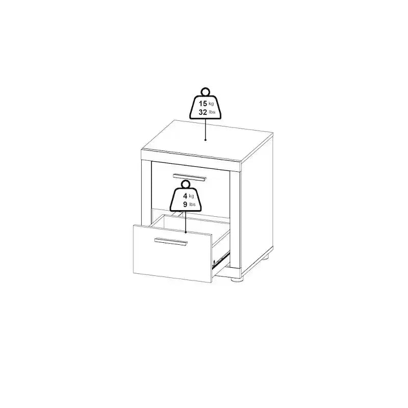 Tvilum, juego de dormitorio Mira de 4 piezas, Jackson Hickory