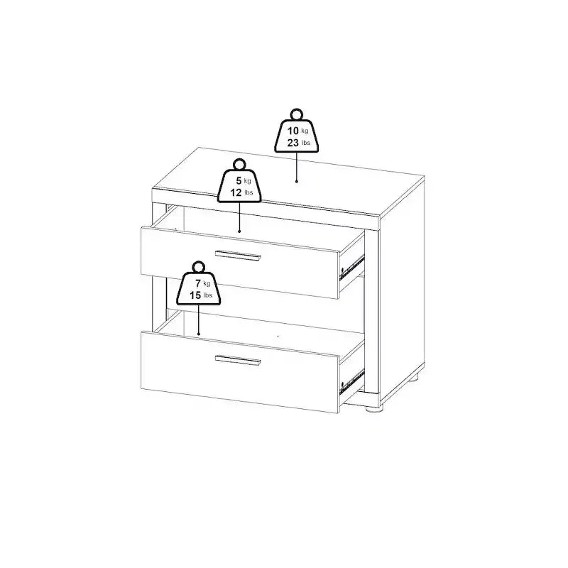 Tvilum, juego de dormitorio Mira de 4 piezas, Jackson Hickory