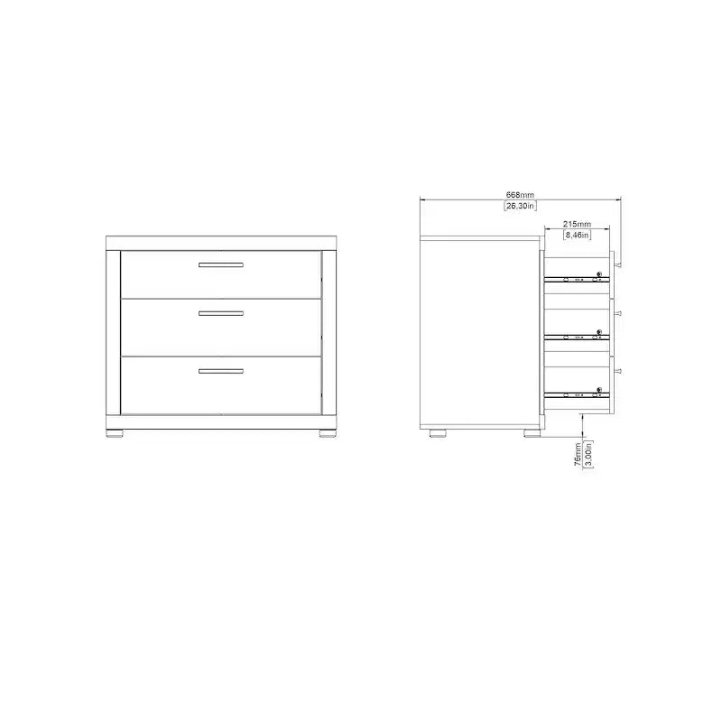 Tvilum, juego de dormitorio Mira de 4 piezas, Jackson Hickory