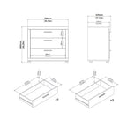 Tvilum, juego de dormitorio Mira de 4 piezas, Jackson Hickory