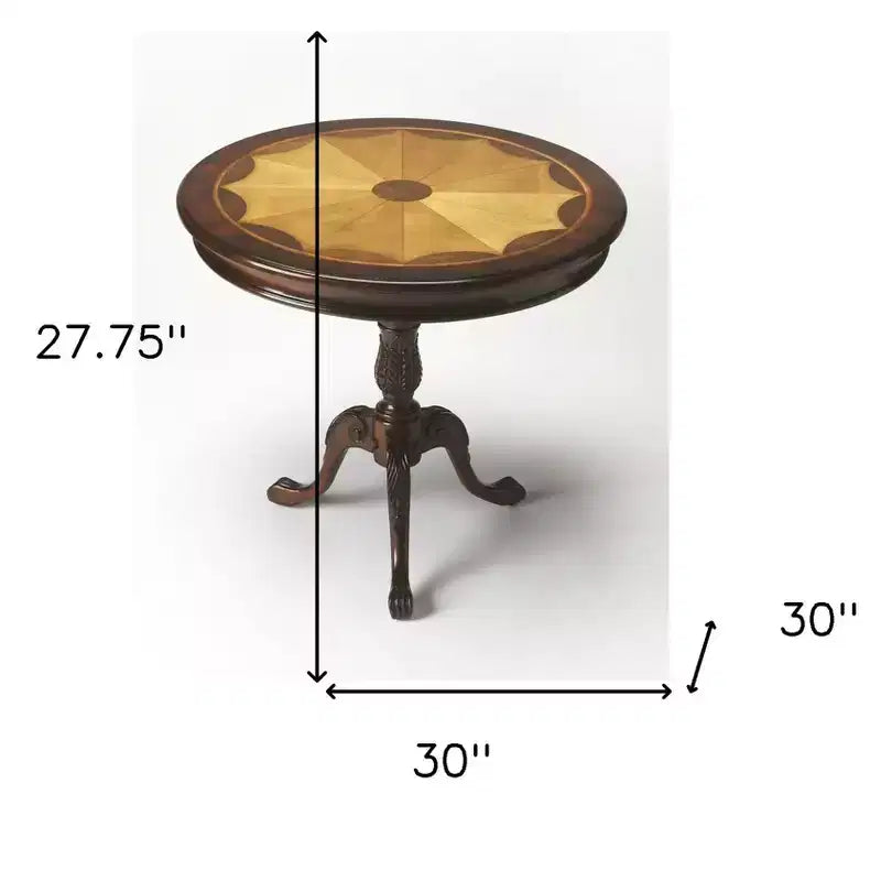 Mesa de centro redonda de madera marrón de 30 de HomeRoots