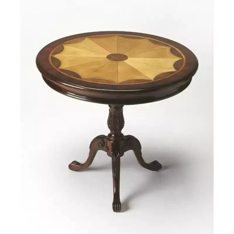 Mesa de centro redonda de madera marrón de 30 de HomeRoots
