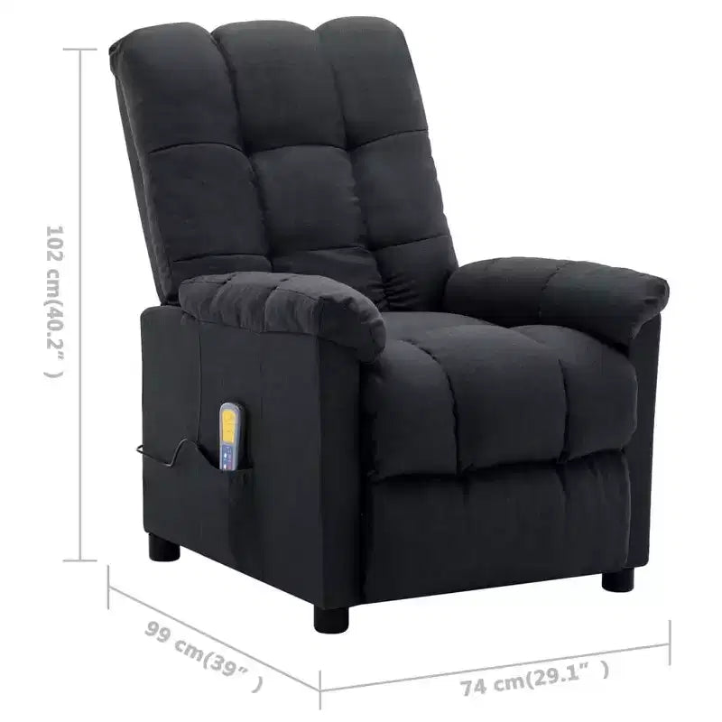 vidaXL Sillón de masaje eléctrico gris oscuro