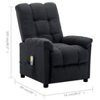 vidaXL Sillón de masaje eléctrico gris oscuro