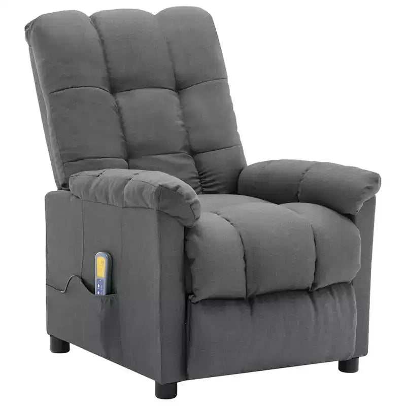 vidaXL Sillón de masaje eléctrico gris oscuro