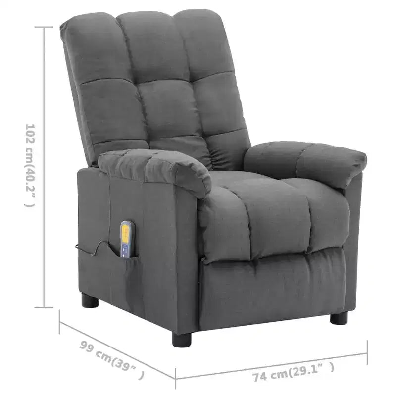 vidaXL Sillón de masaje eléctrico gris oscuro