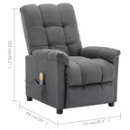 vidaXL Sillón de masaje eléctrico gris oscuro