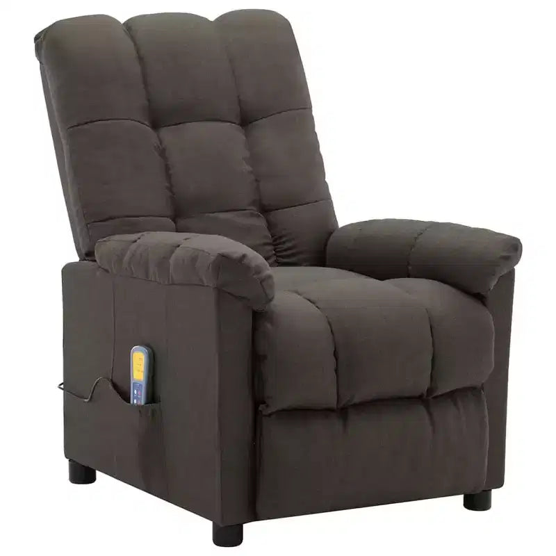vidaXL Sillón de masaje eléctrico gris oscuro
