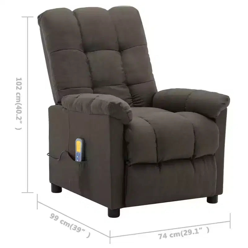 vidaXL Sillón de masaje eléctrico gris oscuro