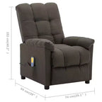 vidaXL Sillón de masaje eléctrico gris oscuro