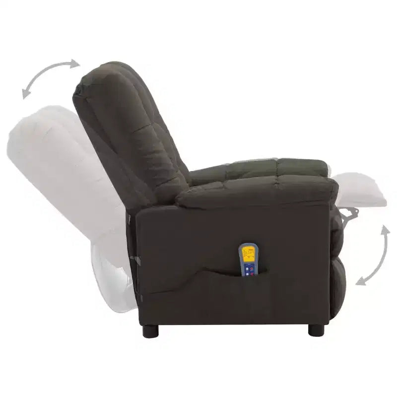 vidaXL Sillón de masaje eléctrico gris oscuro