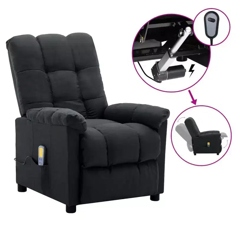 vidaXL Sillón de masaje eléctrico gris oscuro
