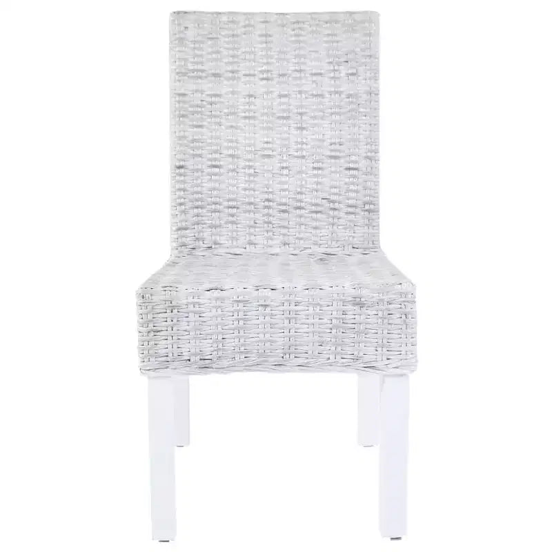 vidaXL Juego de 2 sillas de comedor de color marrón claro con acabado decapado en blanco
