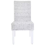 vidaXL Juego de 2 sillas de comedor de color marrón claro con acabado decapado en blanco