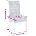 vidaXL Juego de 2 sillas de comedor de color marrón claro con acabado decapado en blanco