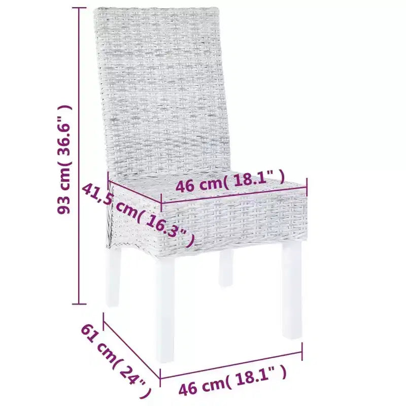 vidaXL Juego de 2 sillas de comedor de color marrón claro con acabado decapado en blanco