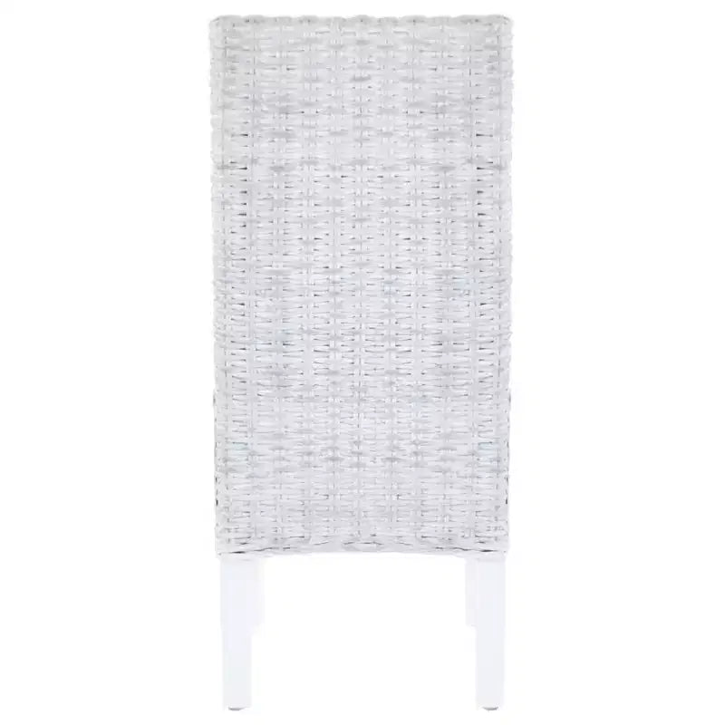 vidaXL Juego de 2 sillas de comedor de color marrón claro con acabado decapado en blanco