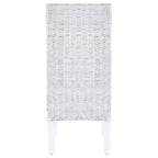 vidaXL Juego de 2 sillas de comedor de color marrón claro con acabado decapado en blanco