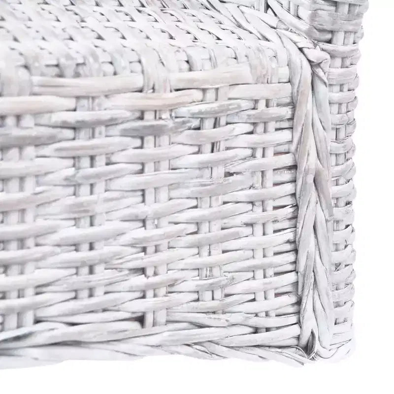vidaXL Juego de 2 sillas de comedor de color marrón claro con acabado decapado en blanco