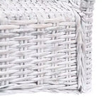vidaXL Juego de 2 sillas de comedor de color marrón claro con acabado decapado en blanco